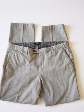 Ted Baker London Men’s 36R Gray Flat Front Trousers Business Casual Dress Pants